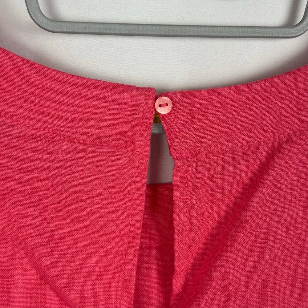 A New Day Cotton Linen Blend Pink High Neck A Line Mini Shift Dress NWT Size XXL - Picture 6 of 13